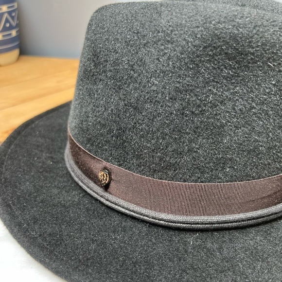 NWT Helen Kaminski Black/Chestnut Roman Fur Felt Hat - Picture 2 of 9